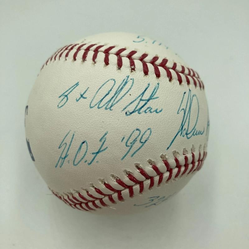 Beautiful Nolan Ryan Signed Heavily Inscribed Career STAT Baseball JSA COA - 2