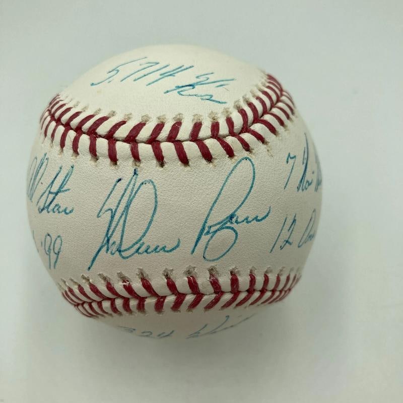 Beautiful Nolan Ryan Signed Heavily Inscribed Career STAT Baseball JSA COA - 3