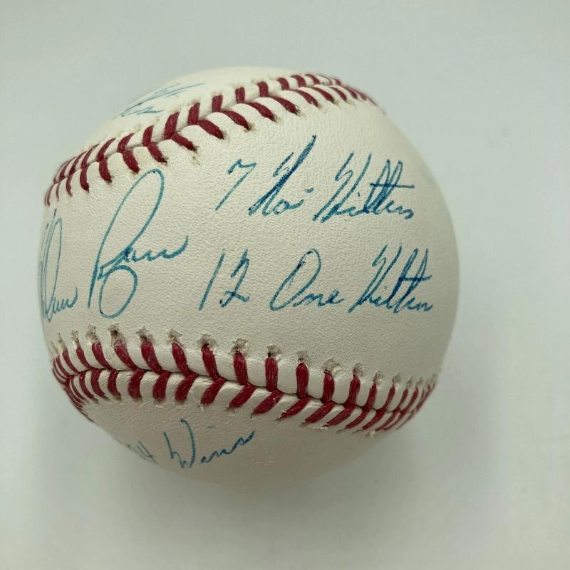 Beautiful Nolan Ryan Signed Heavily Inscribed Career STAT Baseball JSA COA - 4