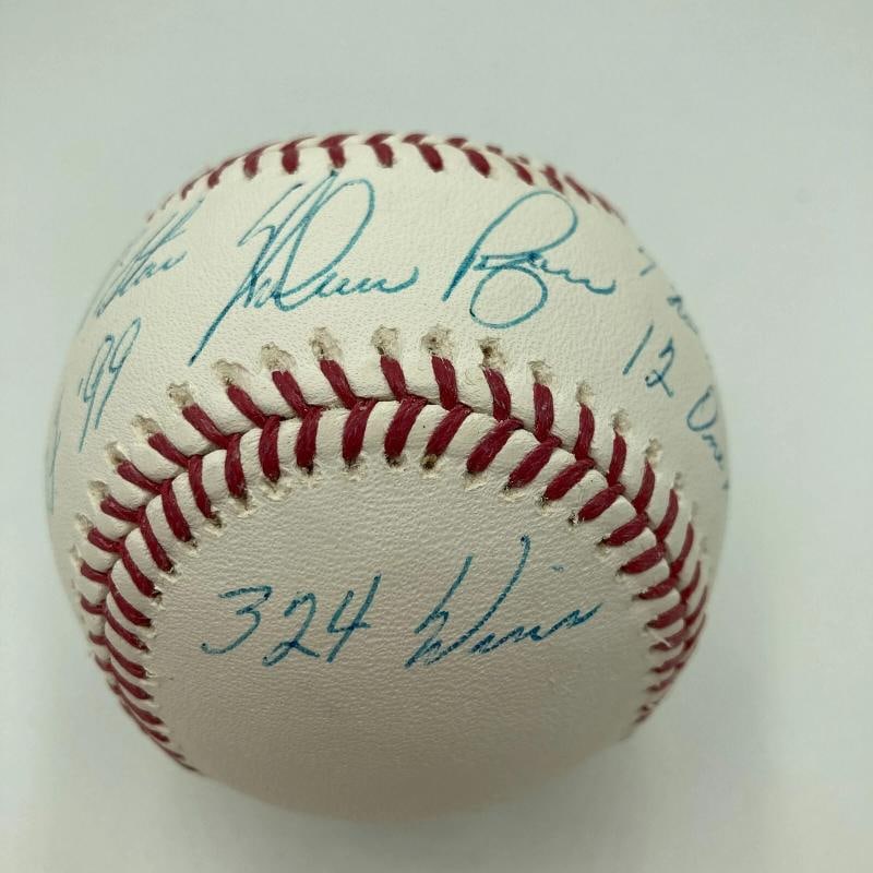 Beautiful Nolan Ryan Signed Heavily Inscribed Career STAT Baseball JSA COA - 5