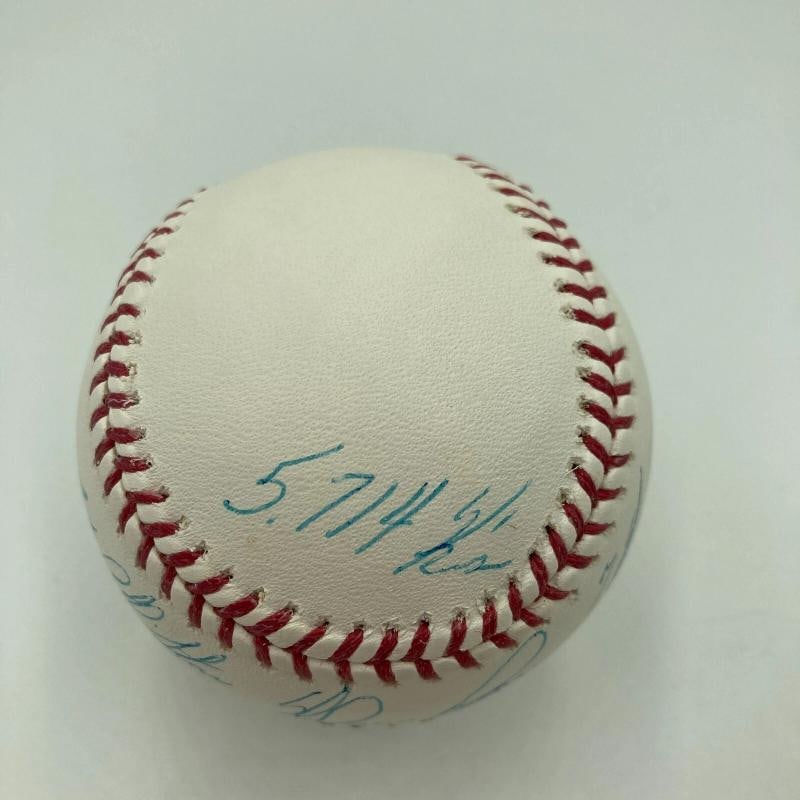 Beautiful Nolan Ryan Signed Heavily Inscribed Career STAT Baseball JSA COA - 9
