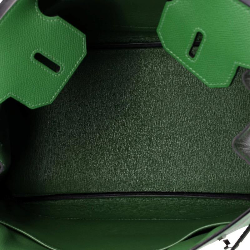Hermes Birkin Handbag Green Epsom with Palladium Hardware 30 - 6