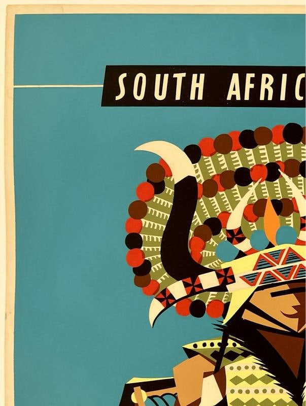 Original Vintage Poster SOUTH AFRICA QANTAS Australia Airline Travel Tourism OL - 2