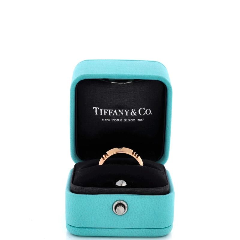 Tiffany & Co. Atlas X Closed Ring 18K Rose Gold with Diamonds Narrow - 2