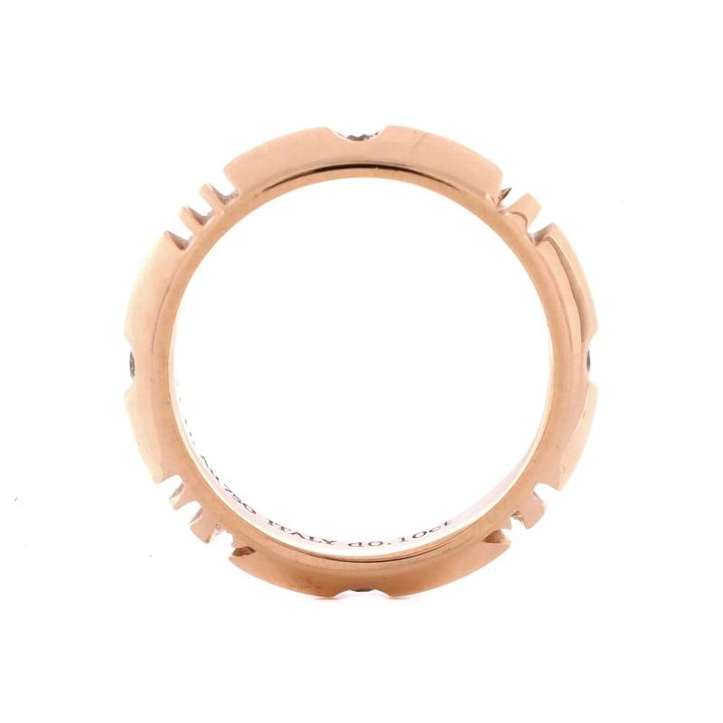 Tiffany & Co. Atlas X Closed Ring 18K Rose Gold with Diamonds Narrow - 3