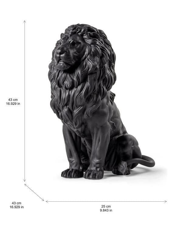 LladrÃƒÂ² Majestic Lion Sculpture Matte Black Limited Ref. 01009778 - Official - 2