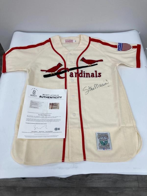 Stan Musial Signed St. Louis Cardinals Mitchell & Ness Jersey Beckett COA - 8