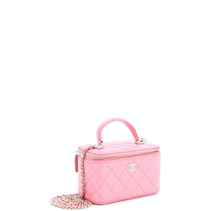 Chanel Classic Top Handle Vanity Case with Chain Quilted Lambskin Small - 2