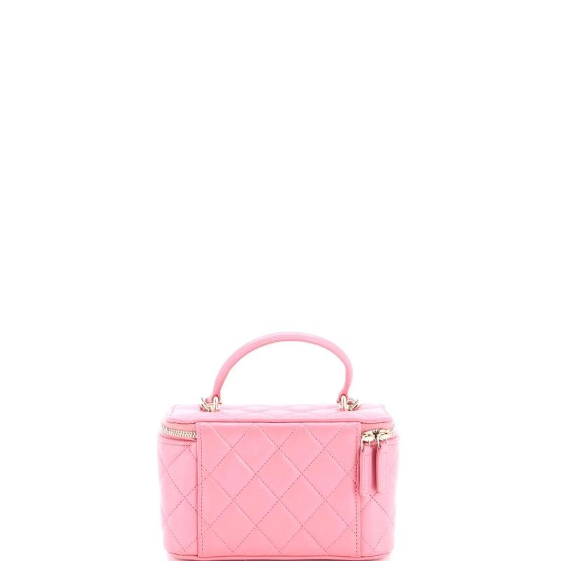 Chanel Classic Top Handle Vanity Case with Chain Quilted Lambskin Small - 3