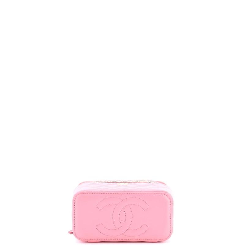 Chanel Classic Top Handle Vanity Case with Chain Quilted Lambskin Small - 4
