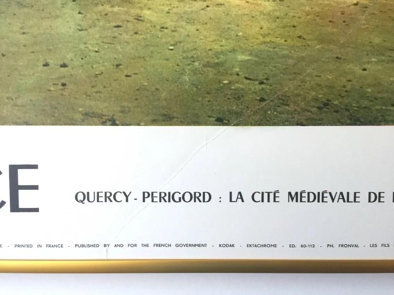 VTG MID CENTURY PERIGORD FRANCE LITHOGRAPH PRINT FRAMED COLLECTOR TRAVEL POSTER - 11