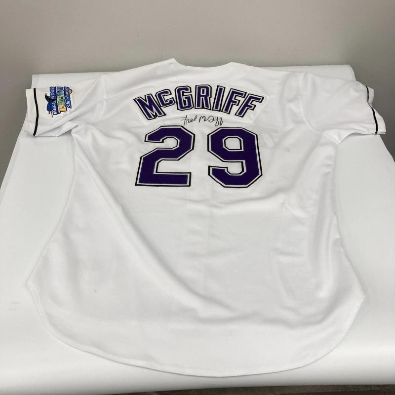 Fred McGriff Signed Game Issued Tampa Bay Devil Rays Russell Jersey JSA COA - 2