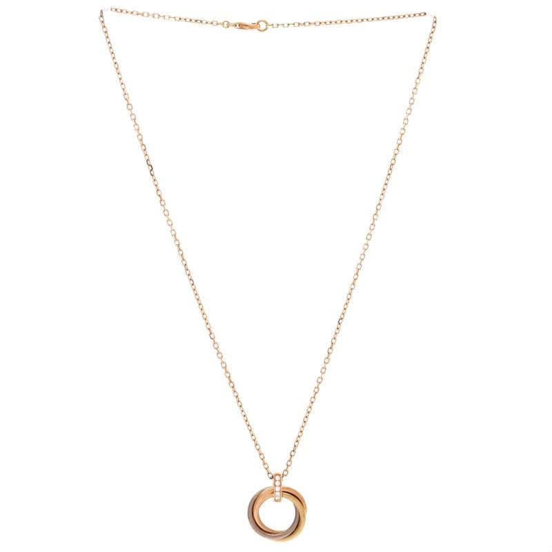 Cartier Trinity Pendant Necklace 18K Tricolor Gold and Diamonds - 2