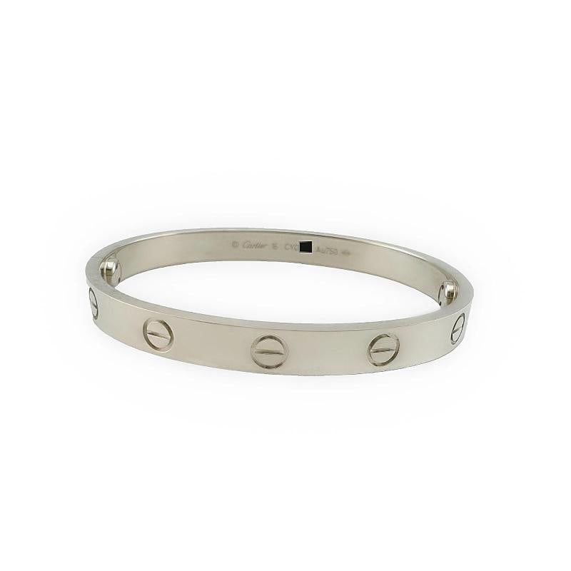 Cartier LOVE 18k White Gold Classic Model Bracelet Size 16 Box - 5