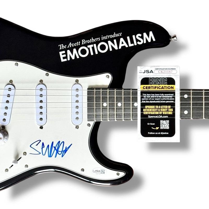 Scott Avett Signed Guitar Custom Graphics JSA COA Avett Brothers Emotionalism - 2