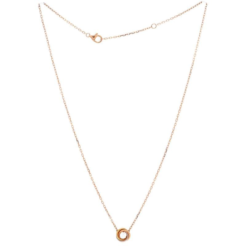 Cartier Trinity Diamond Pendant Necklace 18K Tricolor Gold and Diamond - 2