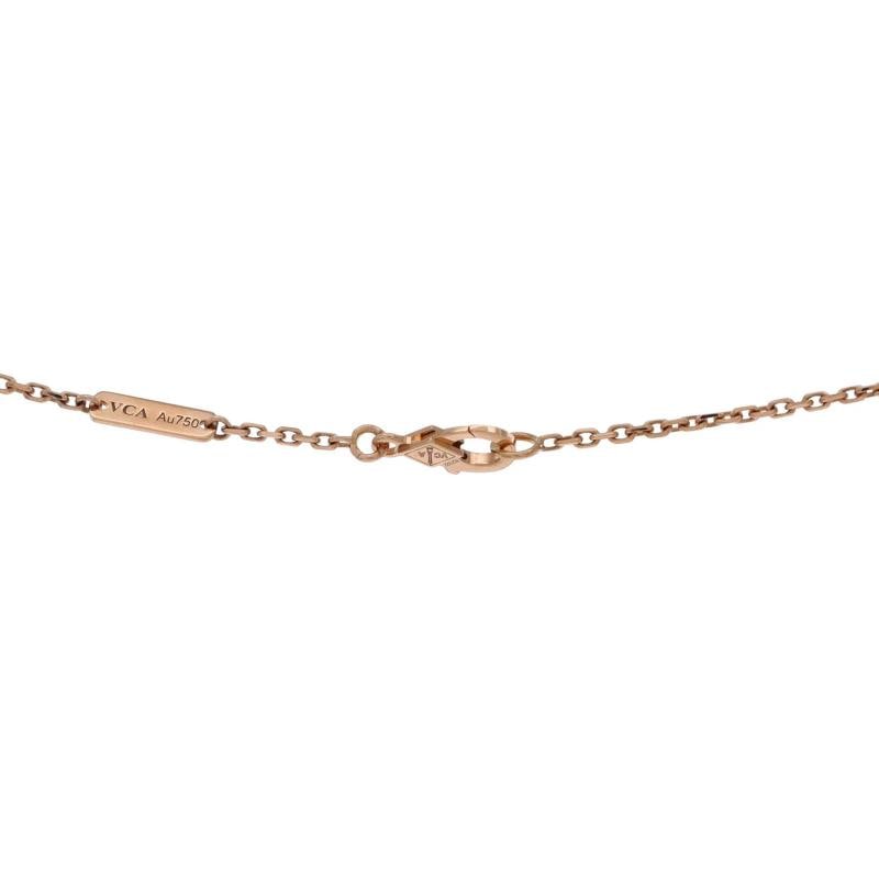 Van Cleef & Arpels Two Butterfly Pendant Necklace 18K Rose Gold with Pink - 4