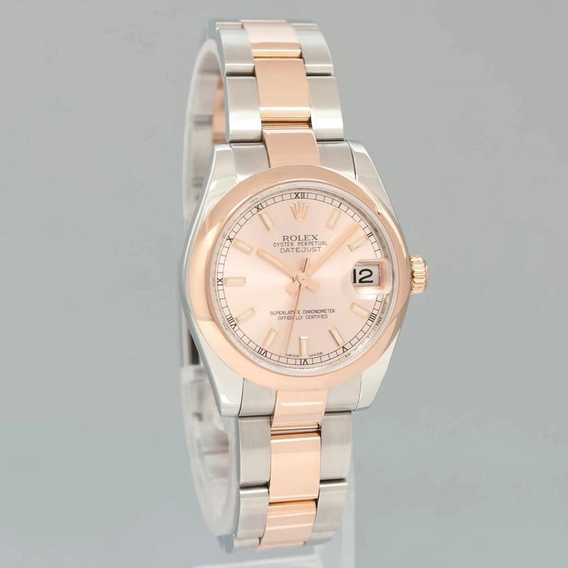 MINT PAPERS Rolex Datejust 178241 Rose Gold Two Tone Steel 31mm Pink Dial Watch - 3
