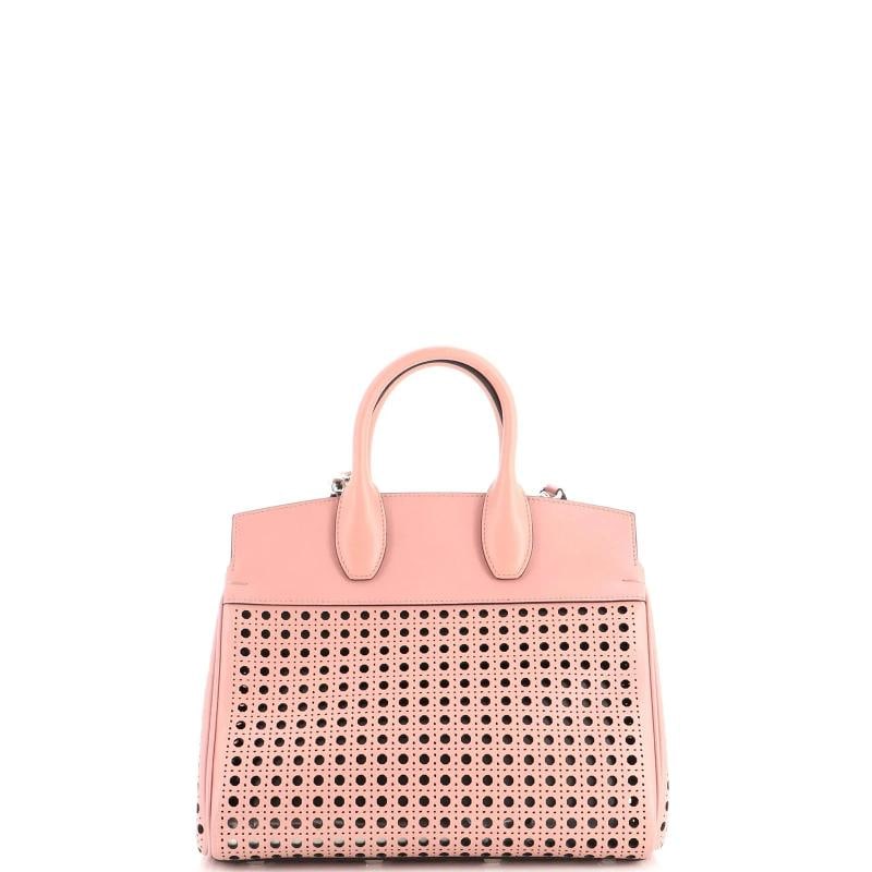 Salvatore Ferragamo Studio Satchel Laser Cut Leather Small - 3
