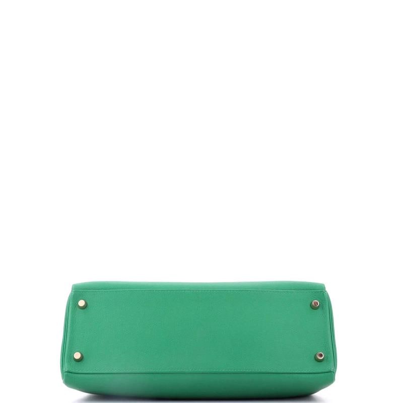 Hermes Kelly Handbag Green Evercolor with Gold Hardware 32 - 5