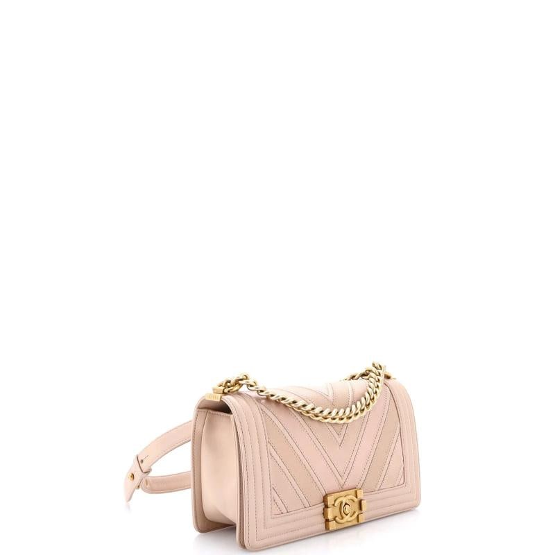 Chanel Boy Flap Bag Chevron Caviar and Calfskin Old Medium - 2