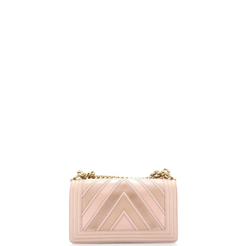 Chanel Boy Flap Bag Chevron Caviar and Calfskin Old Medium - 3