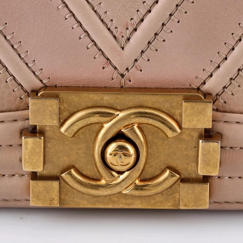 Chanel Boy Flap Bag Chevron Caviar and Calfskin Old Medium - 7