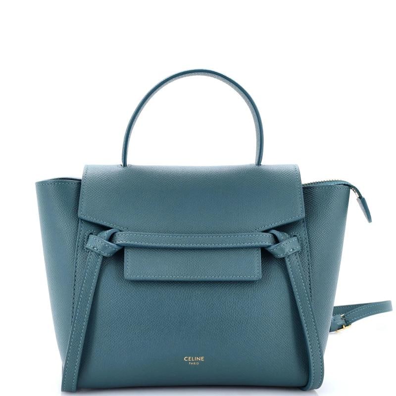 Celine Belt Bag Textured Leather Nano: Accessories: With Strap Measurements: Handle Drop 3", Height 8", Width 8", Depth 4", Strap Drop 19-22"