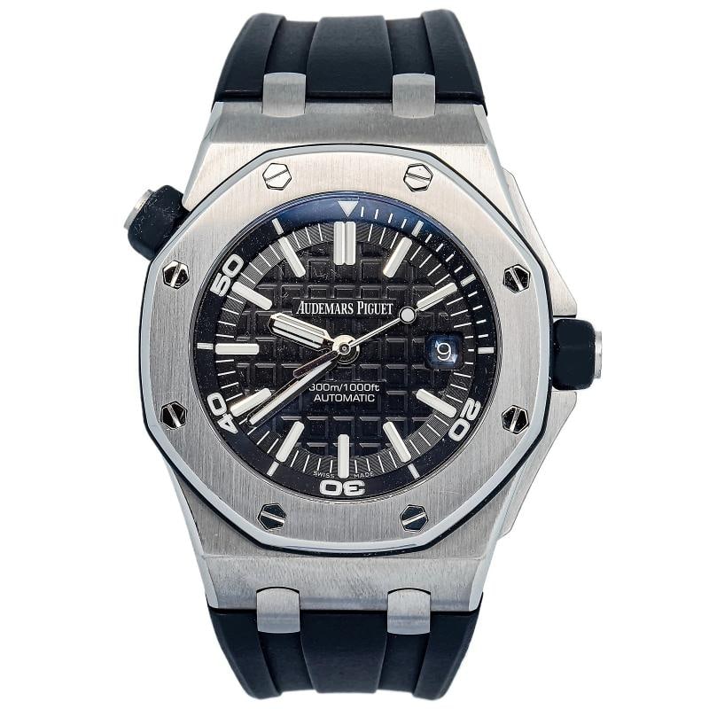 Audemars Piguet Royal Oak 15710ST Open Case back Black Dial Men's Watch 42mm: Case Size 42mm Wrist Fit 7.5 inches Box No Papers No Condition Ã¢â‚¬â€ Used - Like New Full Specifications Brand Audemars Piguet Model Royal Oak Offshore