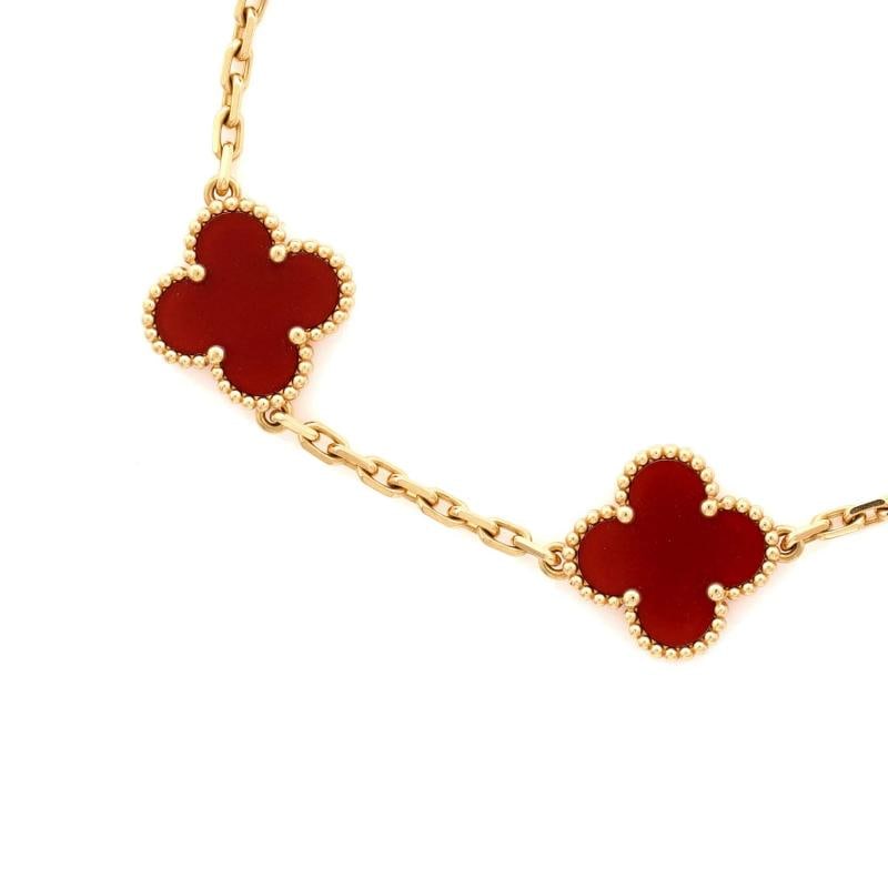 Van Cleef & Arpels Vintage Alhambra 5 Motifs Bracelet 18K Yellow Gold - 3