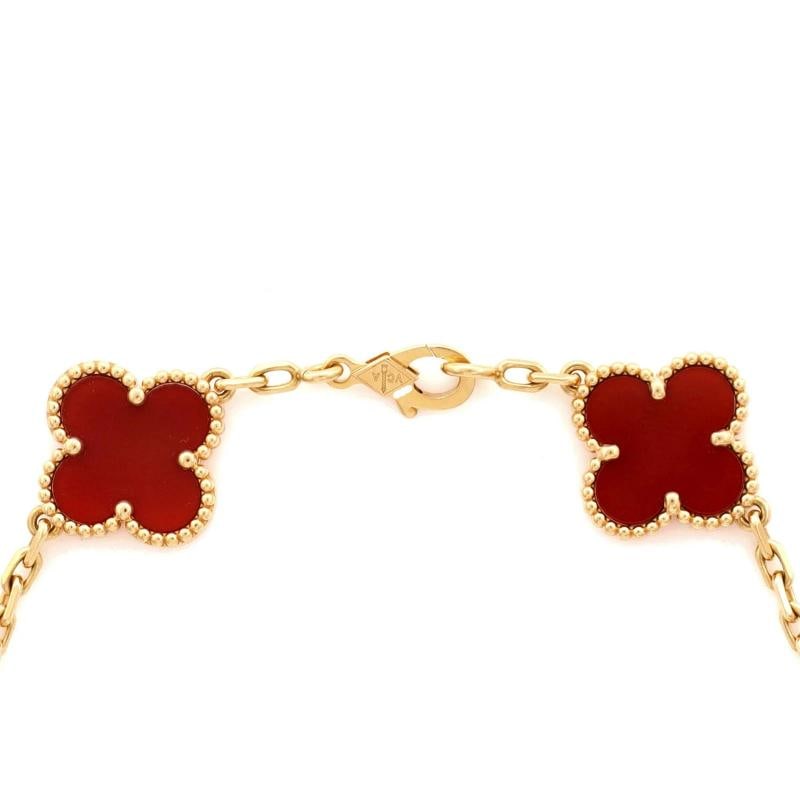 Van Cleef & Arpels Vintage Alhambra 5 Motifs Bracelet 18K Yellow Gold - 4