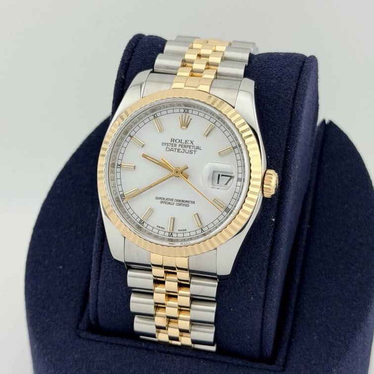 Rolex Datejust 116233 36mm White Dial 18k Yellow Gold Steel Jubilee Box - 5
