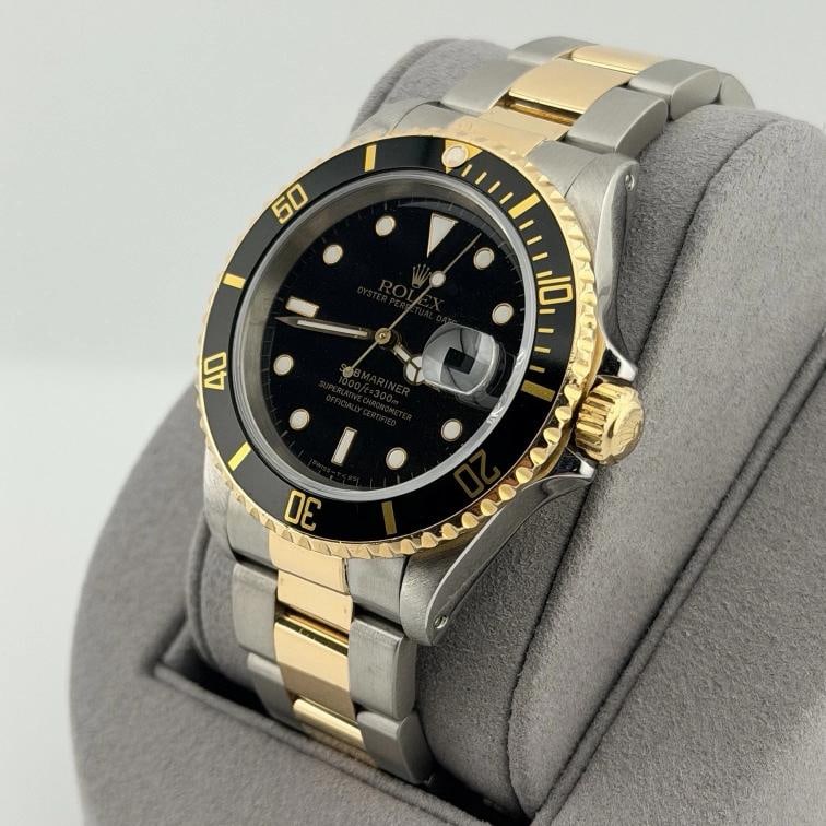Rolex Submariner 16613 40mm Black Dial 18k Yellow Gold Stainless Steel - 4
