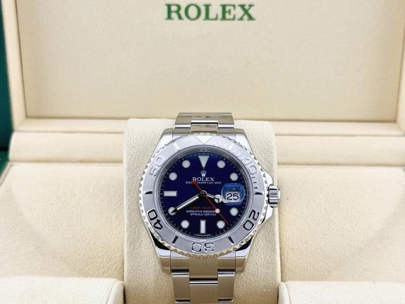 Rolex Yacht Master 40 116622 40mm Blue Dial Platinum Bezel Stainless Steel Box - 2