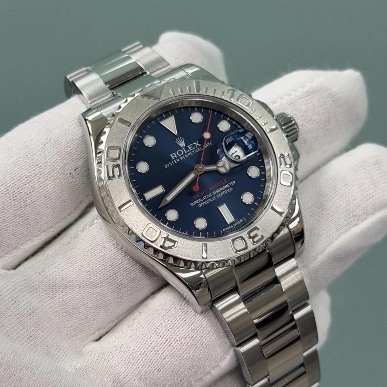 Rolex Yacht Master 40 116622 40mm Blue Dial Platinum Bezel Stainless Steel Box - 3