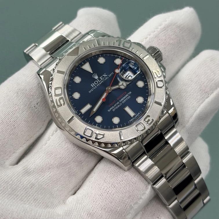 Rolex Yacht Master 40 116622 40mm Blue Dial Platinum Bezel Stainless Steel Box - 4