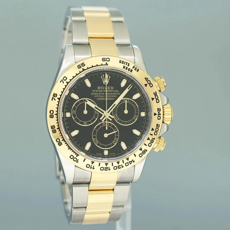 2023 NEW PAPERS Rolex Daytona 116503 Black 40mm Two Tone 18k Yellow Gold Watch - 3