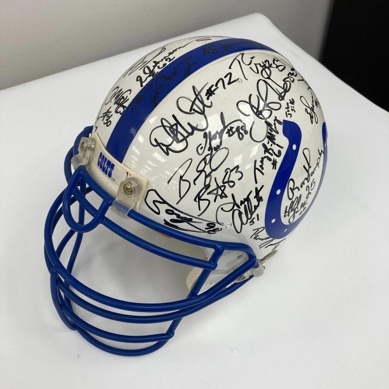 1995 Indianapolis Colts Team Signed Authentic Game Issued Helmet JSA COA - 13