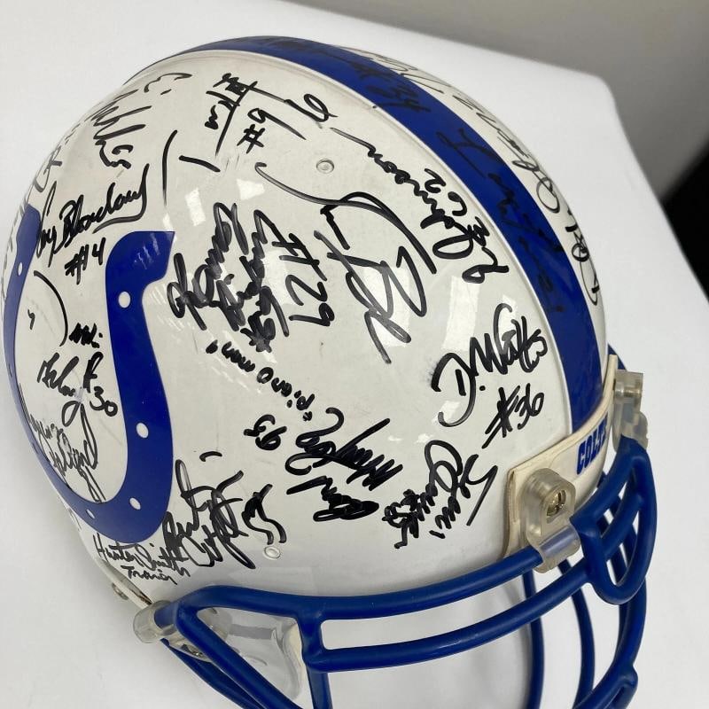 1995 Indianapolis Colts Team Signed Authentic Game Issued Helmet JSA COA - 15