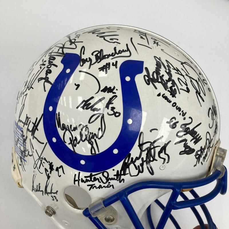 1995 Indianapolis Colts Team Signed Authentic Game Issued Helmet JSA COA - 16
