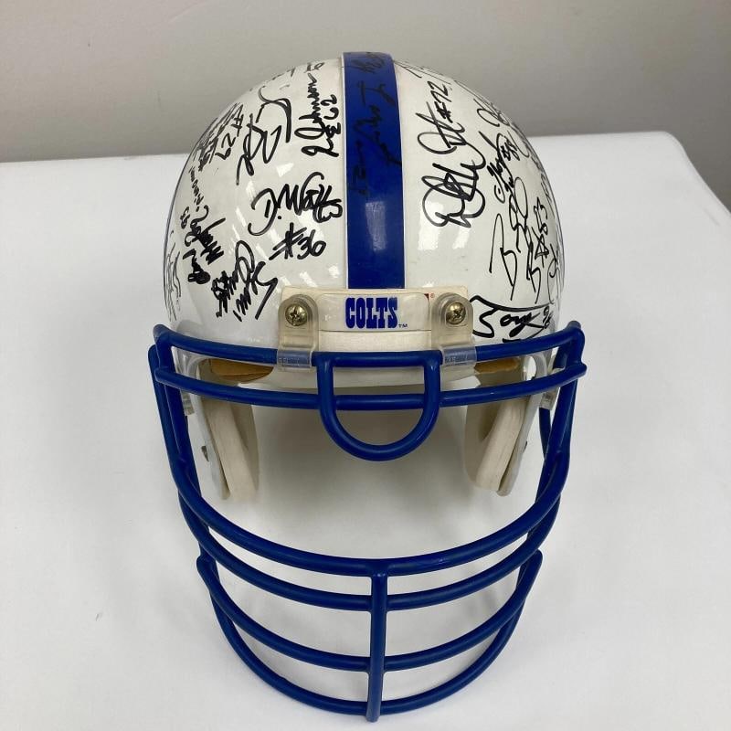 1995 Indianapolis Colts Team Signed Authentic Game Issued Helmet JSA COA - 4