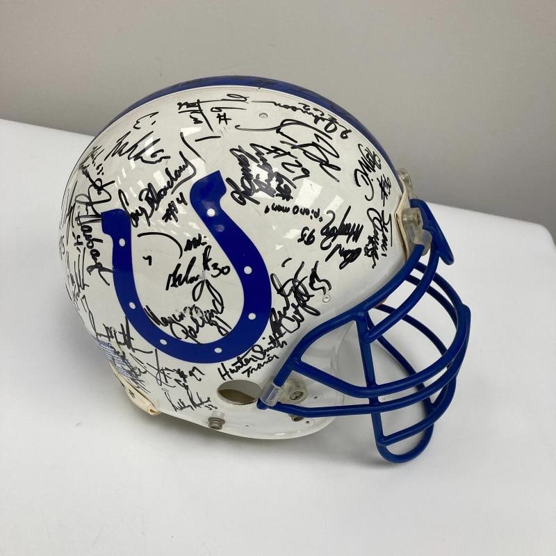 1995 Indianapolis Colts Team Signed Authentic Game Issued Helmet JSA COA - 5