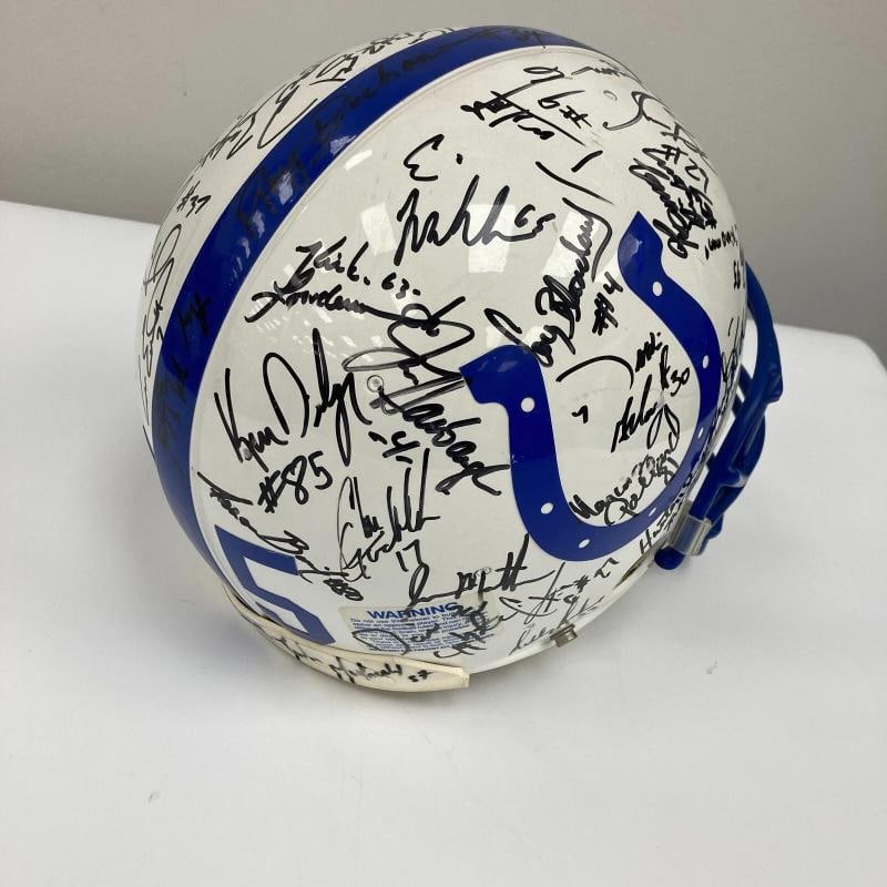 1995 Indianapolis Colts Team Signed Authentic Game Issued Helmet JSA COA - 6