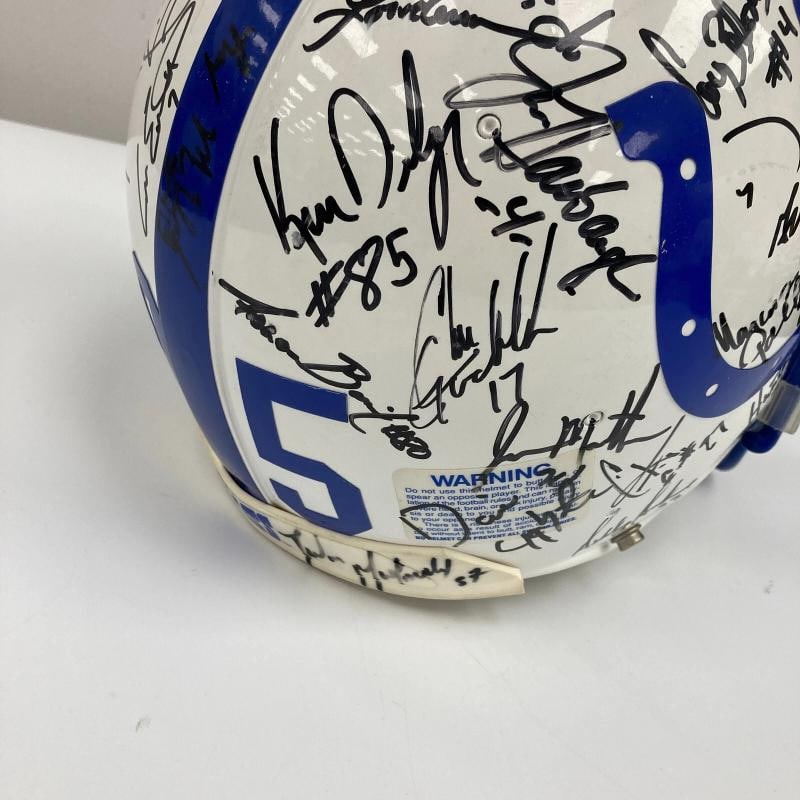 1995 Indianapolis Colts Team Signed Authentic Game Issued Helmet JSA COA - 7
