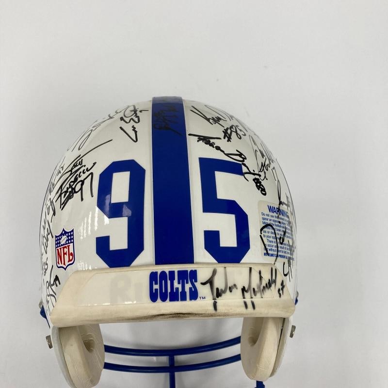 1995 Indianapolis Colts Team Signed Authentic Game Issued Helmet JSA COA - 8