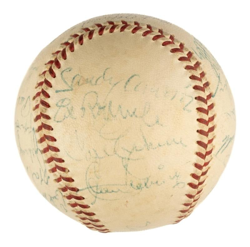 1955 Brooklyn Dodgers World Series Champs Team Signed Baseball - 4