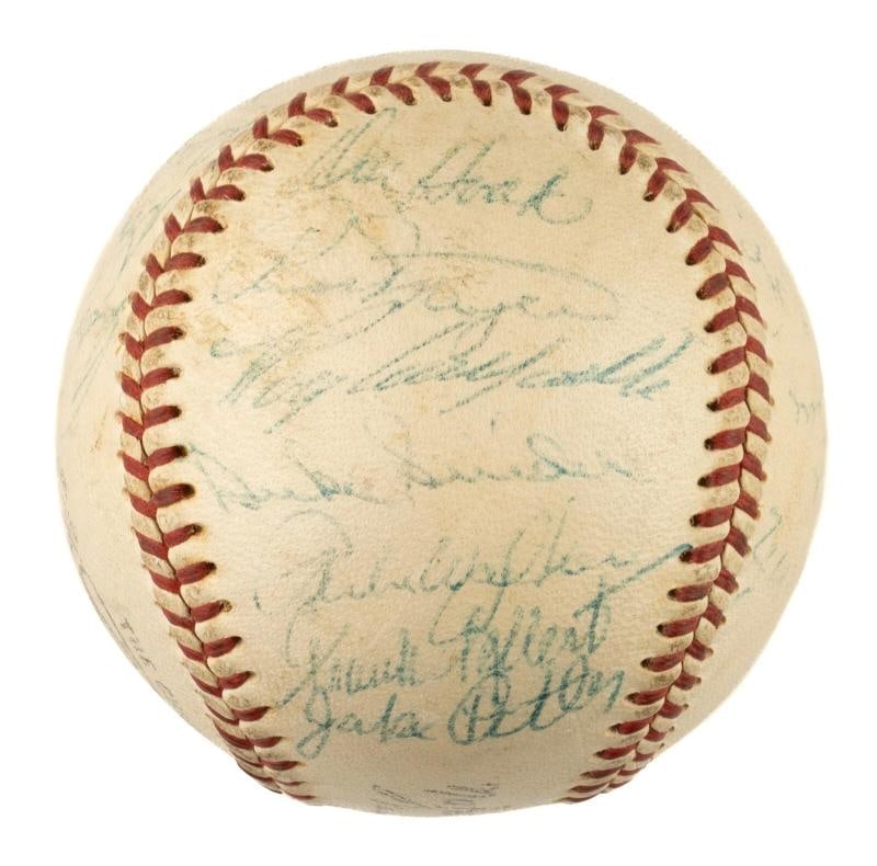 1955 Brooklyn Dodgers World Series Champs Team Signed Baseball - 5
