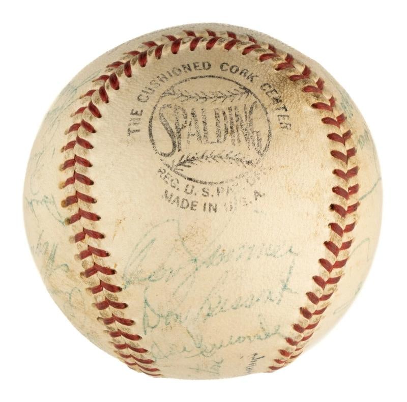1955 Brooklyn Dodgers World Series Champs Team Signed Baseball - 6