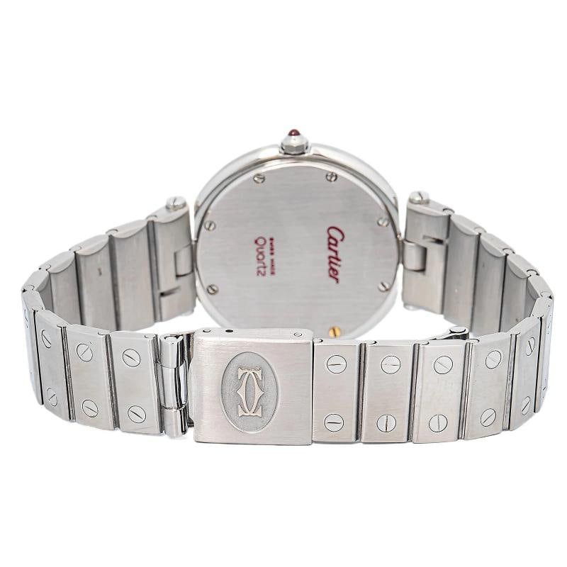 Cartier Santos Vendome 8192 SS Diamond Quartz Burgundy Dial Unisex Watch 33mm - 4