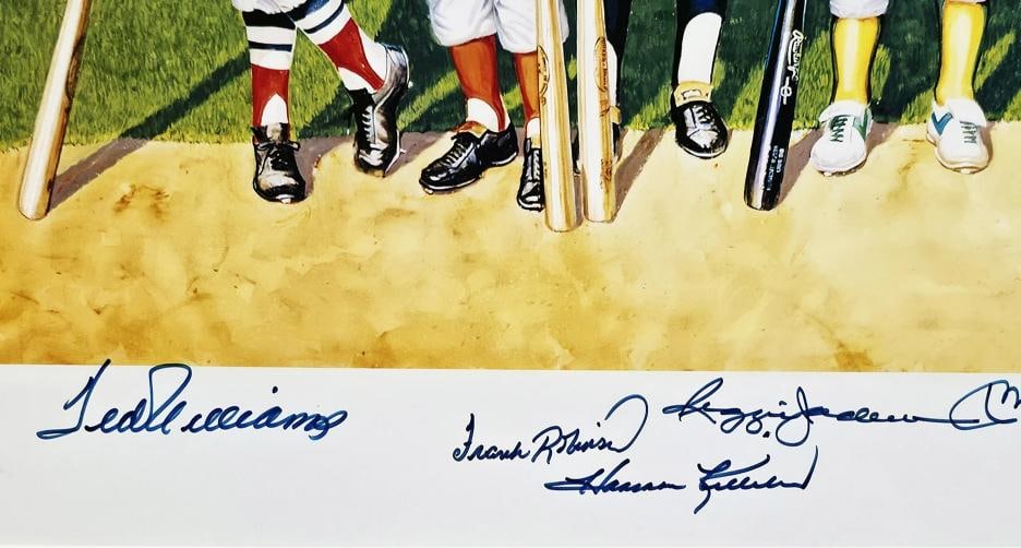500 Home Run Club Signed Framed 22x38 Lithograph 11 Sigs #483/1000 PSA/DNA - 6